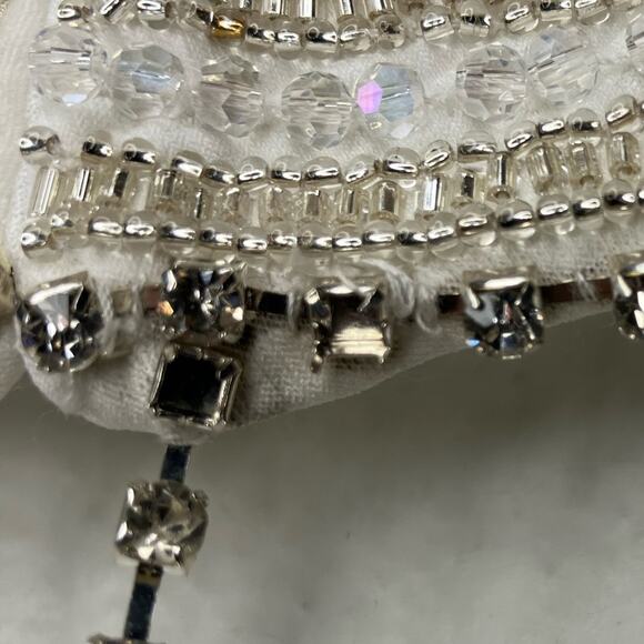 MAC DUGGAL Dress prom Evening Gown Beaded Halter White NEW Draped Rhinestone - Picture 5 of 10